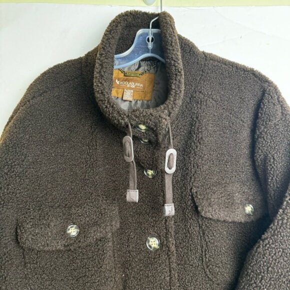 UGG Kookaburra NEW Oversized Sherpa Fleece Jacket Shacket Brown Warm SoftCozy XL - Picture 8 of 16